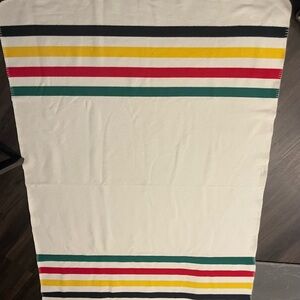 Striped Blanket with Multicolor Accents